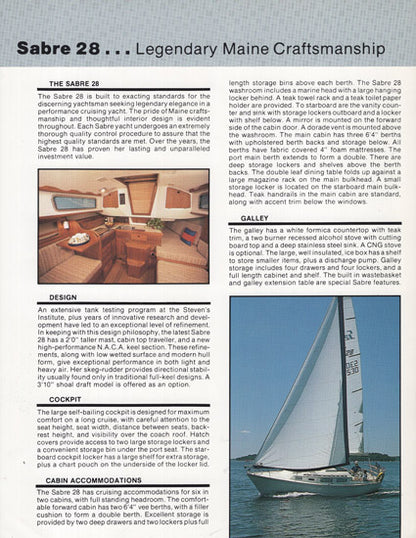 Sabre 28 Brochure