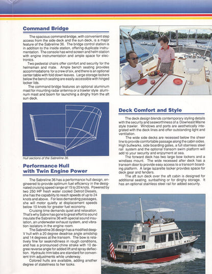 Sabreline 36 Motor Yacht Brochure