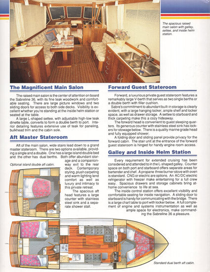 Sabreline 36 Motor Yacht Brochure