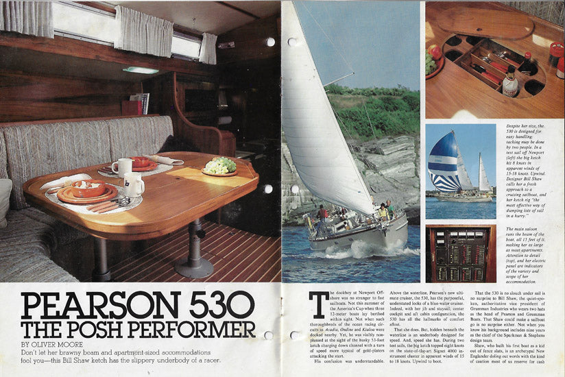 Pearson 530 Motorboating & Sailing Magazine Reprint Brochure