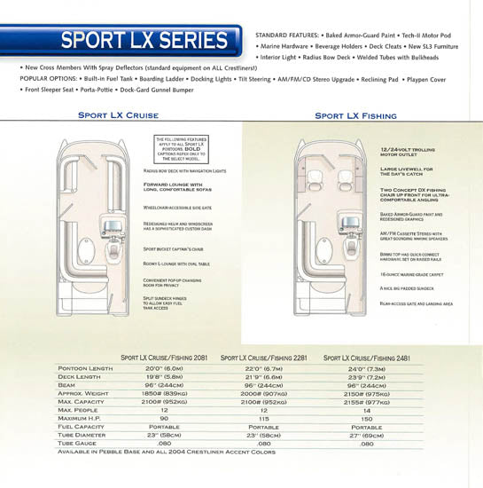 Crestliner 2004 Pontoon Brochure