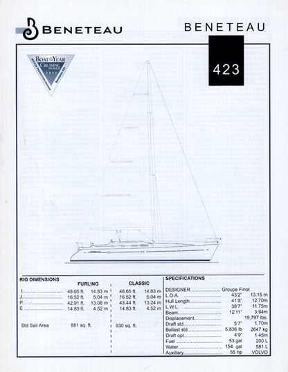 Beneteau 423 Specification Brochure