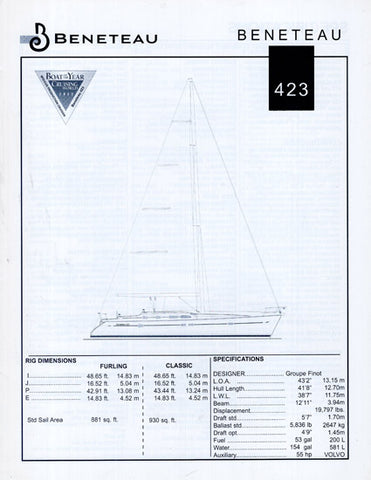 Beneteau 423 Specification Brochure