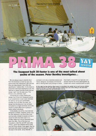 Seaquest Prima 38 One Design Yachts & Yachting Magazine Reprint Brochure