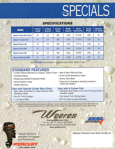 Weeres 2003 Special Edition Pontoon Brochure