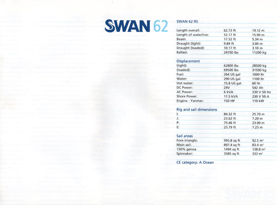 Nautor's Swan 62 Brochure
