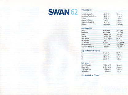 Nautor's Swan 62 Brochure