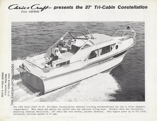 Chris Craft Constellation 37 Tri Cabin Specifiction Brochure
