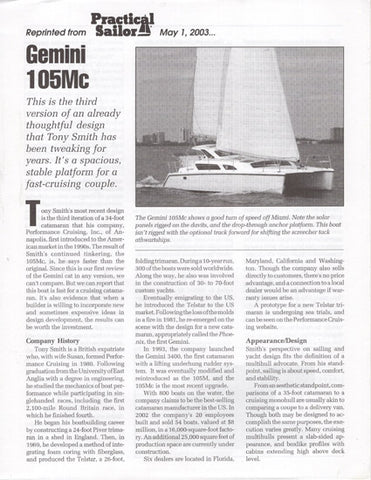 Gemini 105Mc Practical Sailor Magazine Reprint Brochure