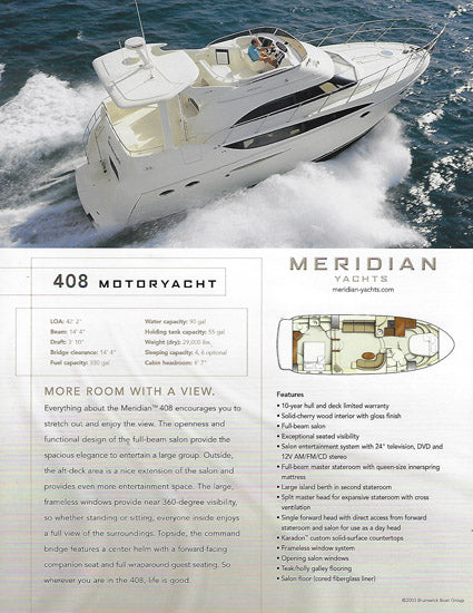 Meridian 408 Motor Yacht Brochure