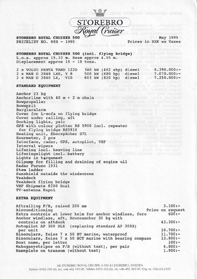 Storebro Royal Cruiser 500 Brochure