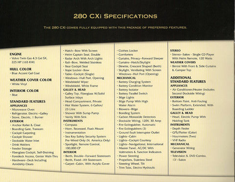 Cruisers 280 CXi Brochure