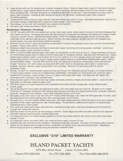 Island Packet 485 Specification Brochure