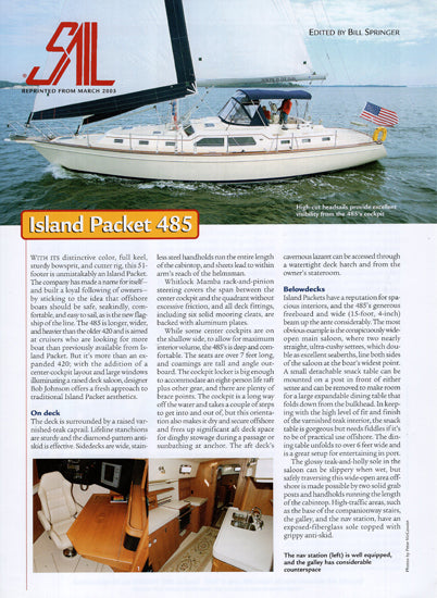 Island Packet 485 Sail Magazine Reprint Brochure