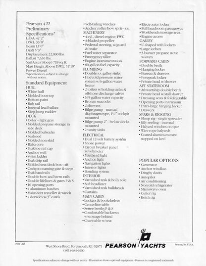 Pearson 422 Brochure