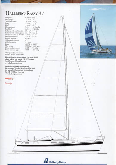Hallberg-Rassy 37 Poster Brochure