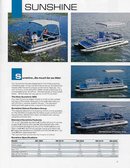 Sea Nymph 1988 Suncruiser Brochure