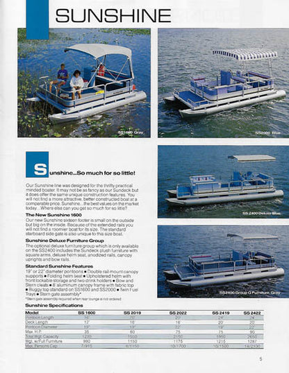 Sea Nymph 1988 Suncruiser Brochure