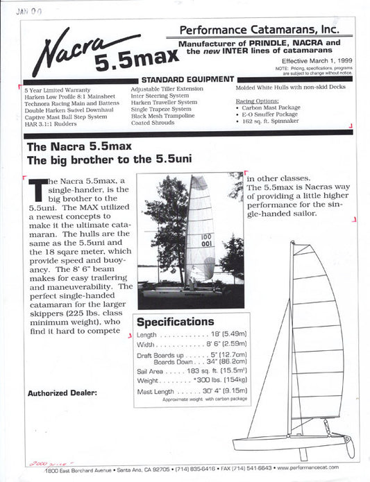 Nacra 5.5 Max Specification Brochure