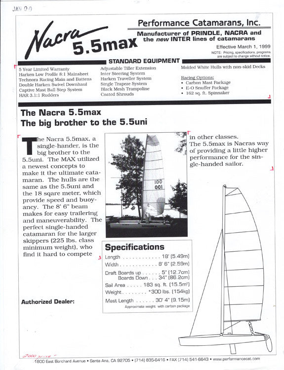 Nacra 5.5 Max Specification Brochure