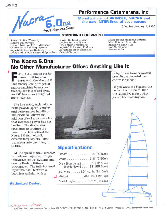 Nacra 6.0na Specification Brochure SailInfo I