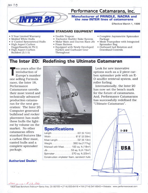 Nacra Inter 20 Specification Brochure