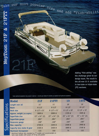 JC 2004 Neptoon Pontoon Brochure – SailInfo I boatbrochure.com