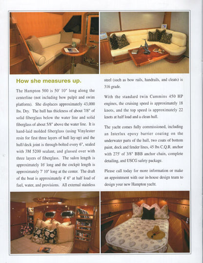 Hampton 500 Pilothouse Motor Yacht Brochure