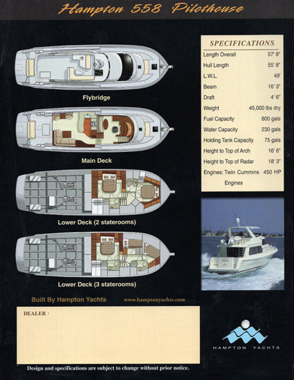 Hampton 558 Pilothouse Motor Yacht Brochure