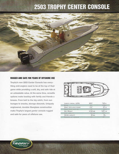 Bayliner Trophy 2503 Center Console Brochure