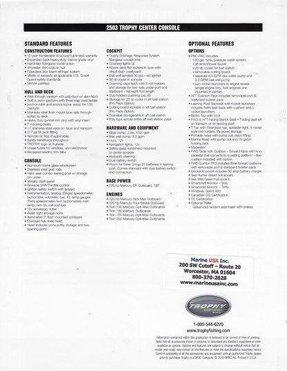 Bayliner Trophy 2503 Center Console Brochure