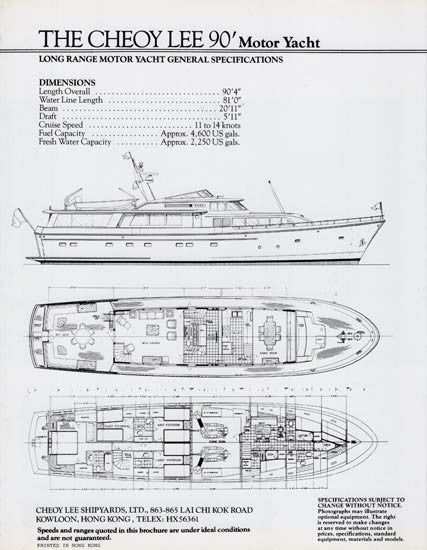 Cheoy Lee 90 Motor Yacht Brochure