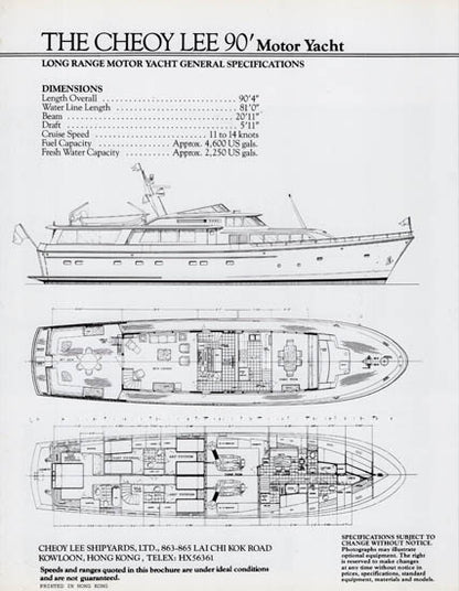 Cheoy Lee 90 Motor Yacht Brochure