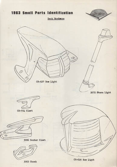 Glastron 1963 Small Parts Catalog