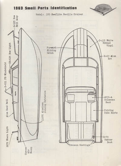 Glastron 1963 Small Parts Catalog