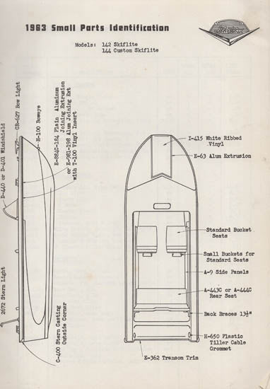 Glastron 1963 Small Parts Catalog