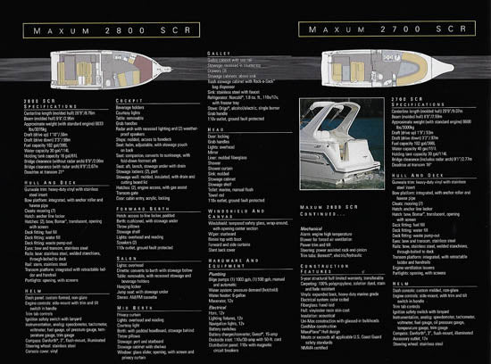 Maxum 1998 Sun Cruisers Brochure