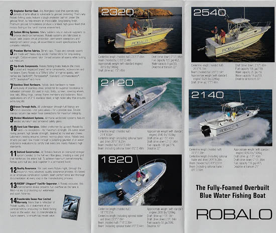 Robalo 1997 Full Line Brochure