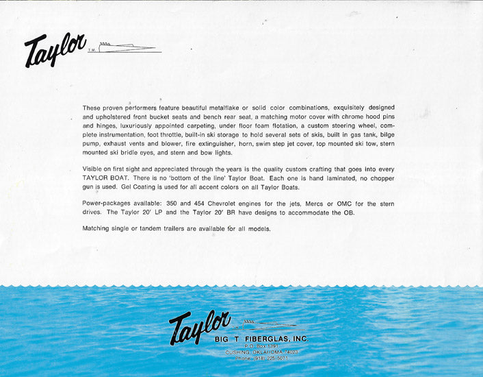 Taylor 1980s Brochure