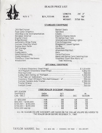 Taylor 1980s Brochure