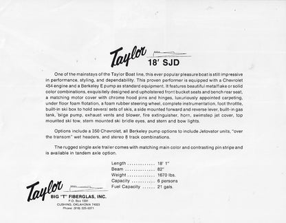 Taylor 18 SJD Brochure