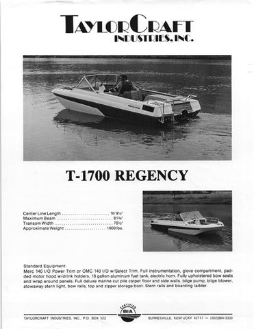 TaylorCraft T-1700 Regency Brochure