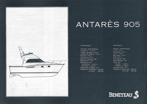 Beneteau Antares 9.05 Specification Brochure