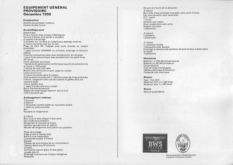 Beneteau Antares 8.05 Specification Brochure