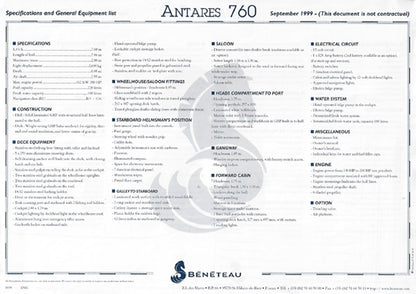 Beneteau Antares 760 Brochure