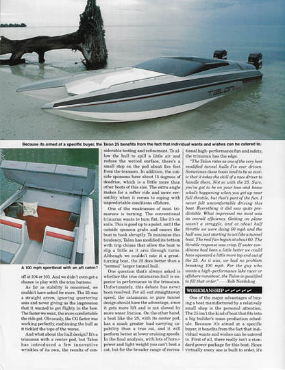 Talon 25 Powerboat Magazine Reprint Brochure