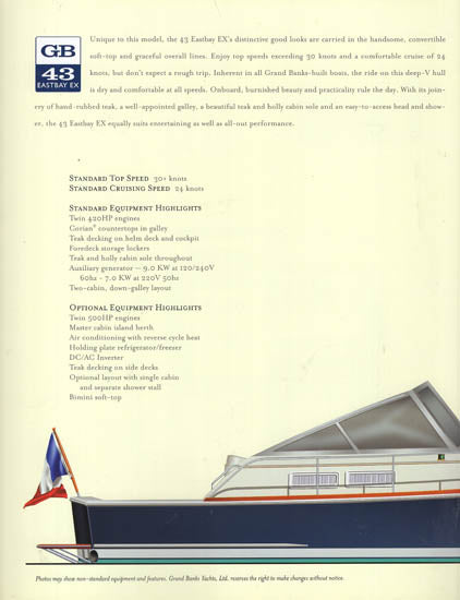 Grand Banks Eastbay 43EX Brochure