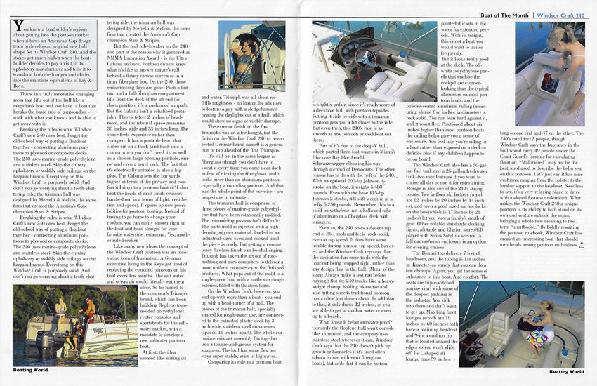 Windsor Craft 240 Boating World Magazine Reprint