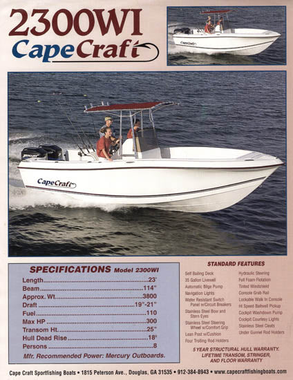 Cape Craft 2300WI Brochure