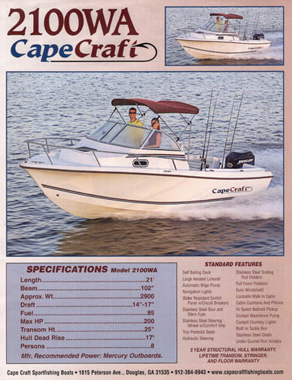 Cape Craft 2100WI / 2000CC Brochure